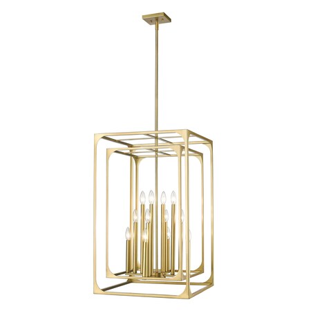 Z-Lite Easton Chandelier, 12-Light, 20.5 In.W x 33 In.H, Rubbed Brass/Rubbed Brass 3038-12RB